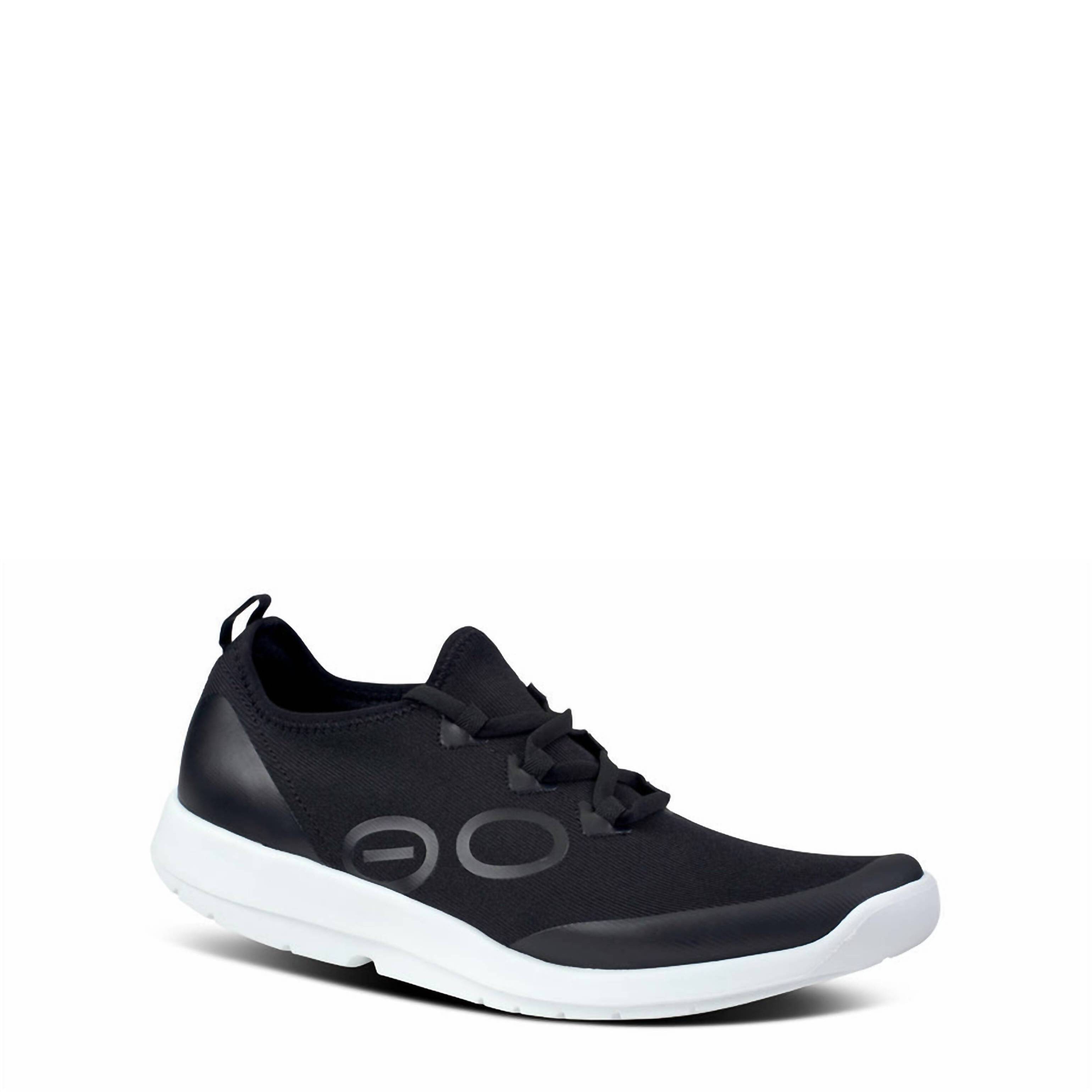 New Oofos Men's Oomg Sport Lace Shoe In White Black